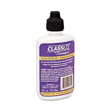 Xstamper Refill Ink, for ClassiX pre-inked stamps, 2 oz Bottle, Black XST40712